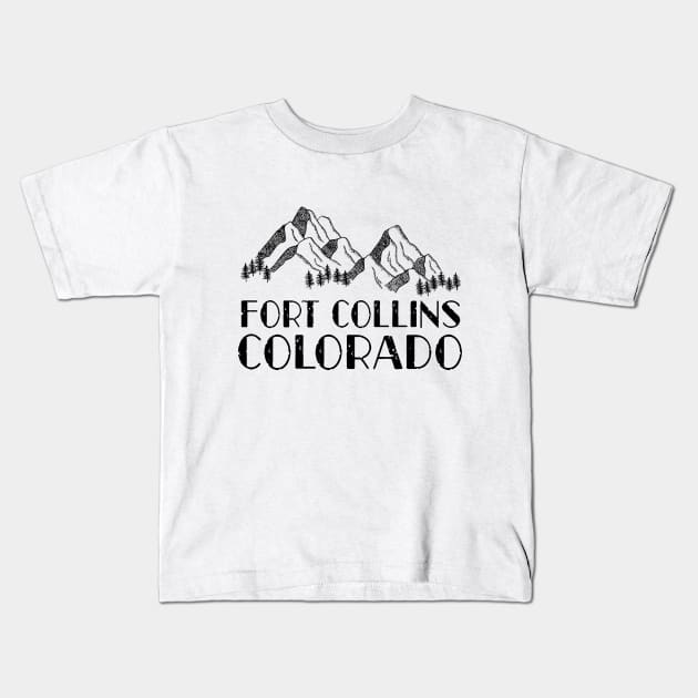 Fort Collins Colorado CO Colorado tourism Kids T-Shirt by BoogieCreates